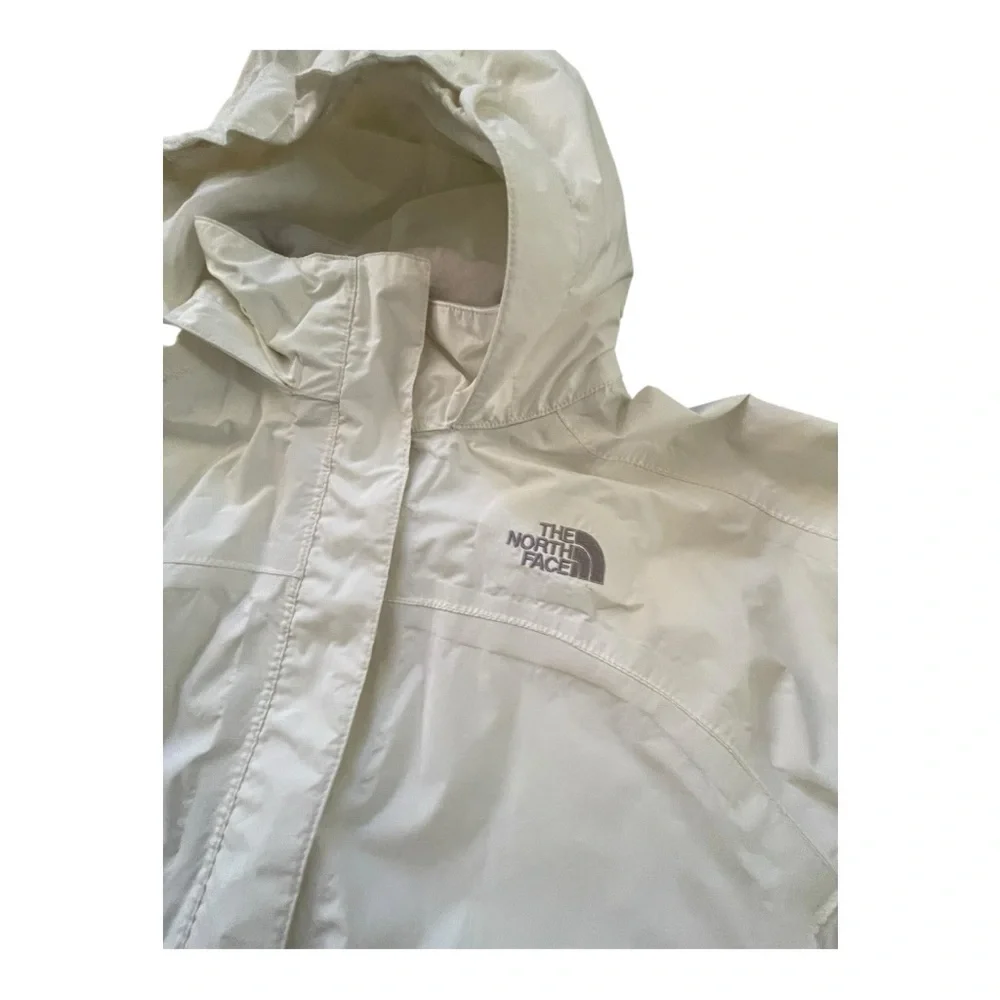 The North Face Hyvent Kids white rain jacket windbreaker full zip size L 14/16 - Picture 6 of 12
